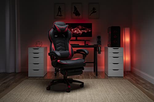 Grey Fabric Gaming Chair with Footrest T234
