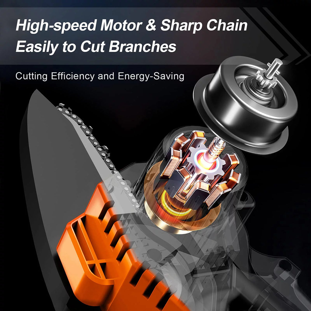4-inch Cordless Mini Chainsaw with 2 Batteries Q9422