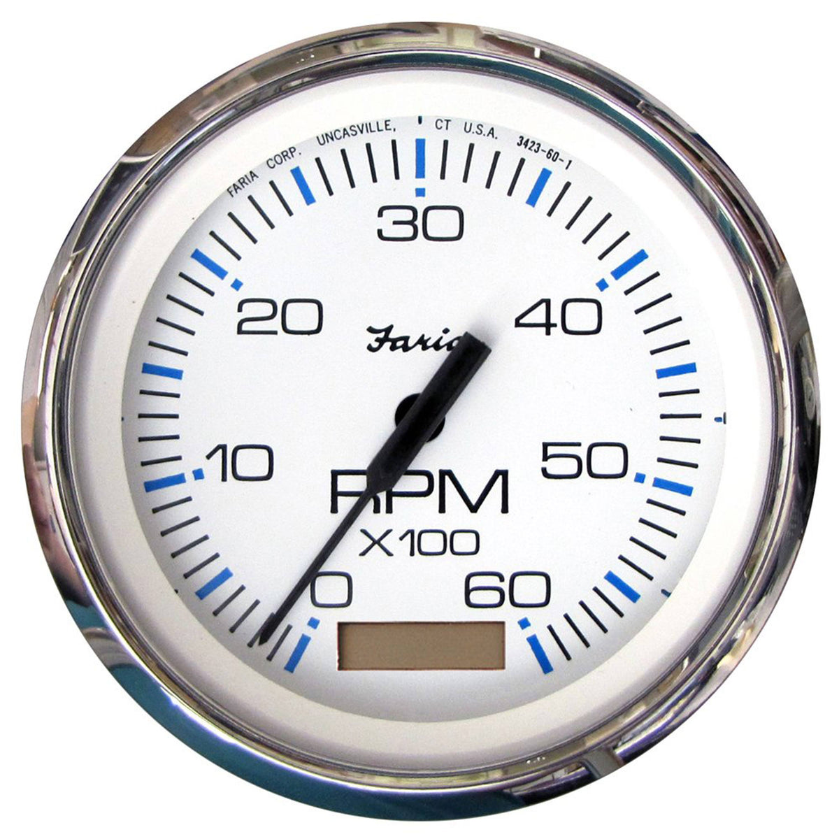 White 4" Tachometer with Hourmeter E976