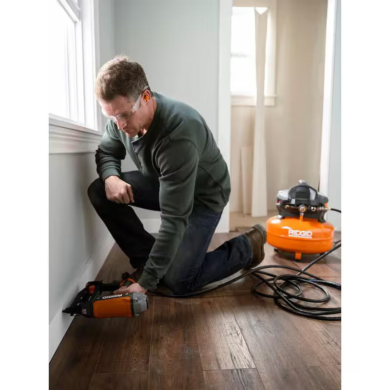 6 Gal. Portable Electric Pancake Air Compressor with Nailer & Stapler F24091