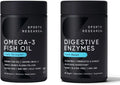 1250mg Omega 3 Fish Oil Softgels and Probiotic Digestive Enzymes Veggie Capsules T5969