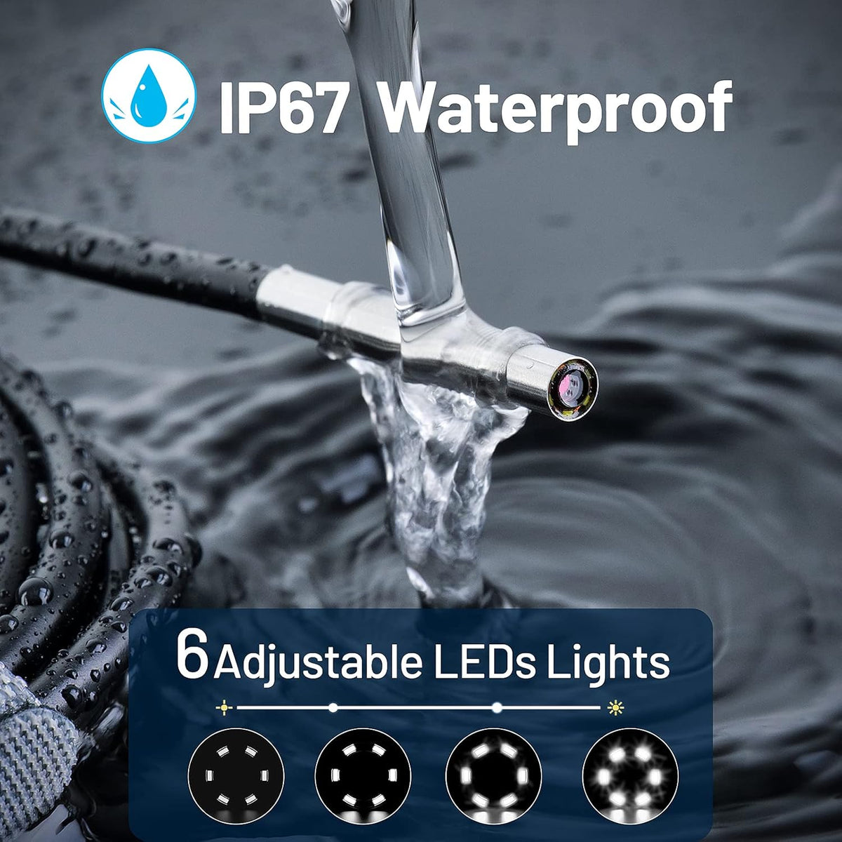 5 Big IPS Screen HD Industrial Endoscope Camera with Light, 32GB Card A9839