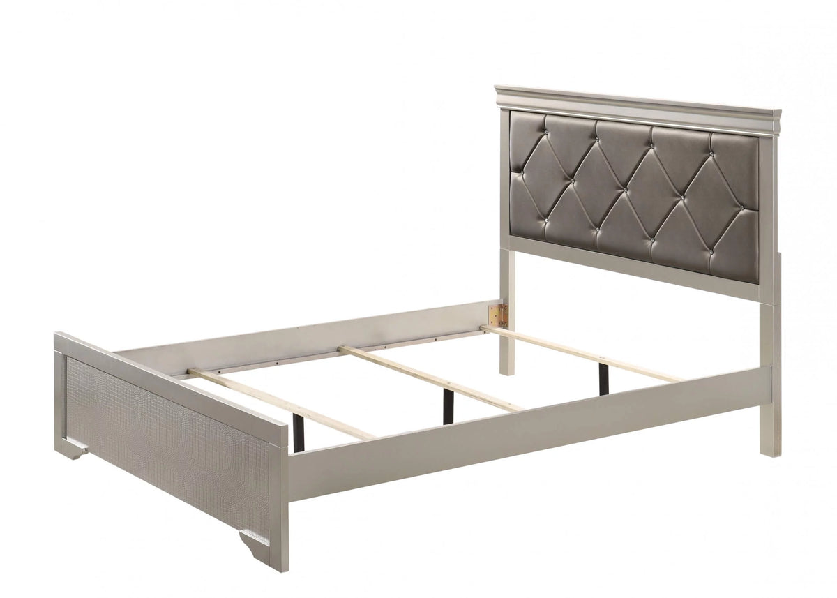 King Size Upholstered Panel Bed and Nightstand Set O7513