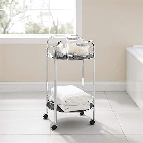 Chrome Metal and Glass Bar Cart U604
