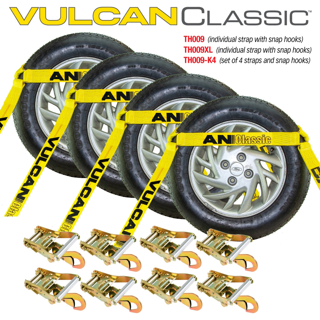 4 Pack Car Tie Down with Snap Hooks, 3300 Lbs SWL S78359
