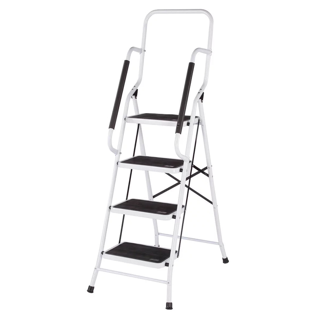 Folding 4-Step Steel Ladder with Anti-Slip Treads G9171