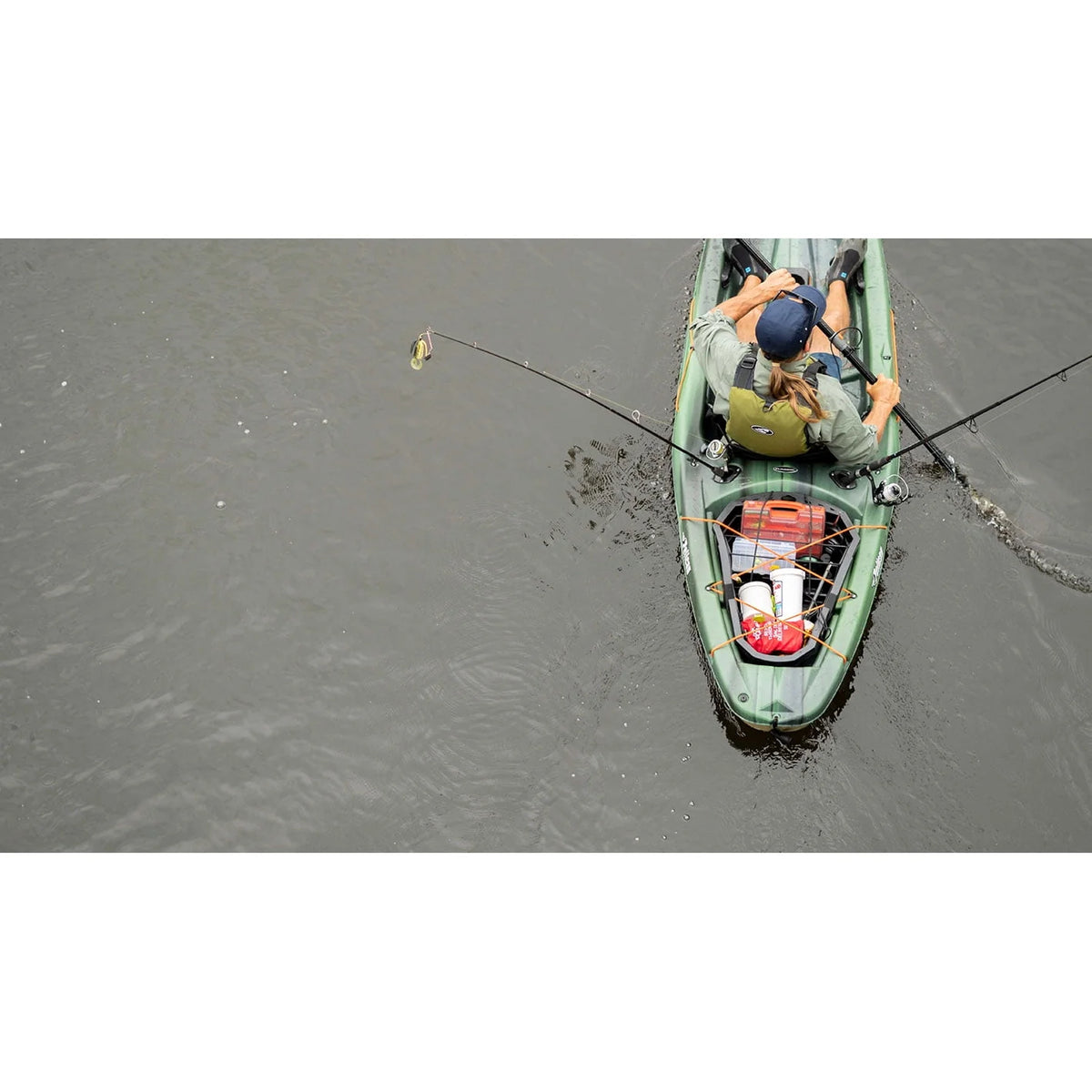 Fade Black Green Fishing Kayak T496