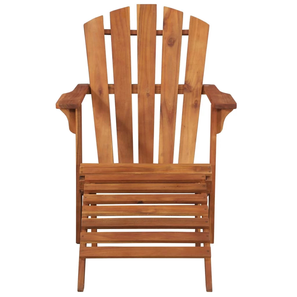 Brown Acacia Wood Adirondack Chair with Footrest N54839