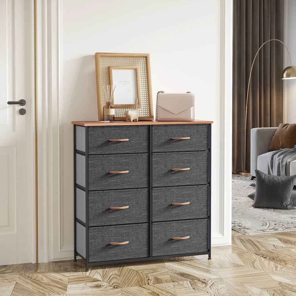 Dark Gray 8 Drawer Storage Dresser E546578