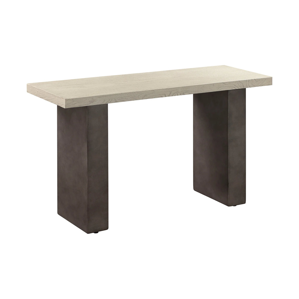 Concrete and Grey Oak Wood Console Table K91949