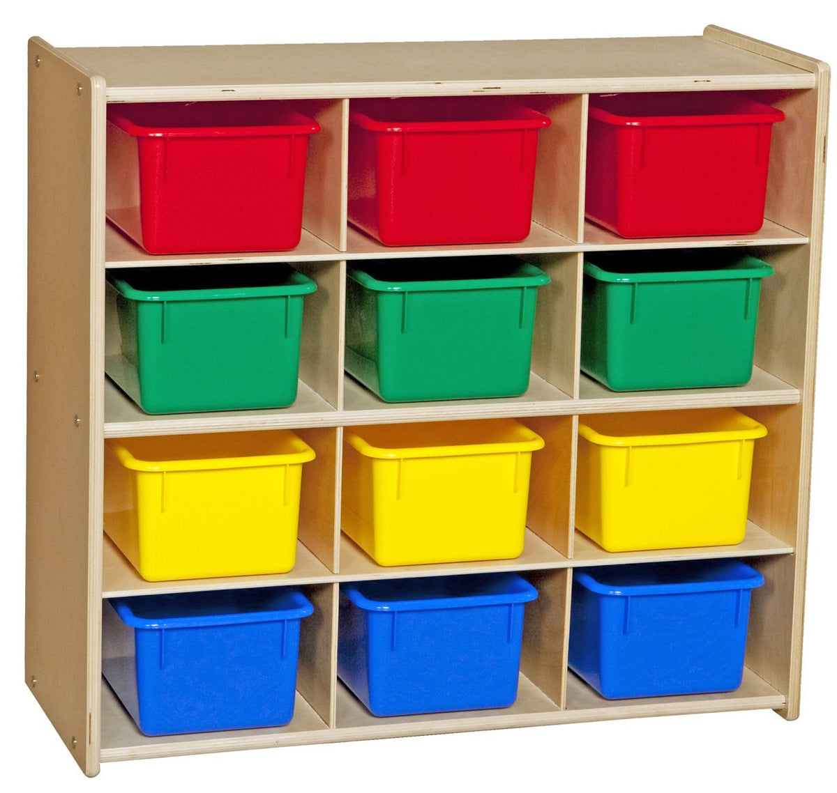 12 Compartment Toy Storage Cabinet, 100% Plywood Cubby Shelving V316